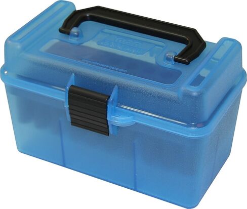 MTM H50-RS Deluxe 50 Round Rifle Ammo Box 17 204 223 5.56x45 6x47, Green, Small, Model: H50-RS-10 in Kuwait