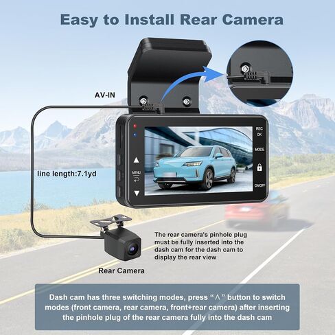 Dash Cam Front and Rear, 4K+1080P FHD Dual Camera with ADAS, GPS, 5G WiFi & App Control, 64GB Card Included, G-Sensor, Night Vision, Loop Recording, 170°Wide Angle, WDR, 24H Parking Mode in Kuwait