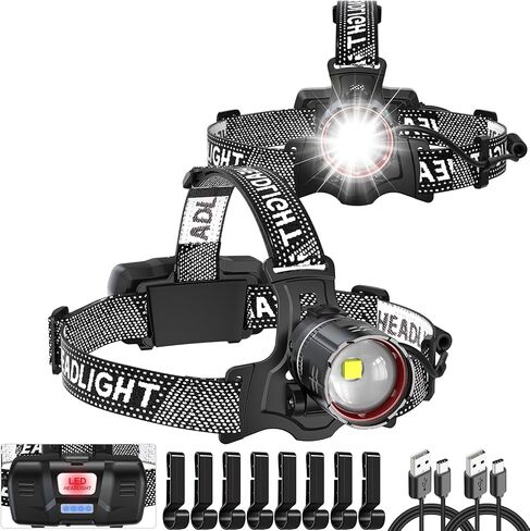 ATDOALL Headlamp Rechargeable, Super Bright LED Head Lamps 2-Pack Headlight in Saudi Arabia