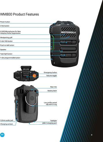 OEM Motorola PMMN4158C WM800 Wireless RSM Speaker Mic - APX Models ONLY in Kuwait