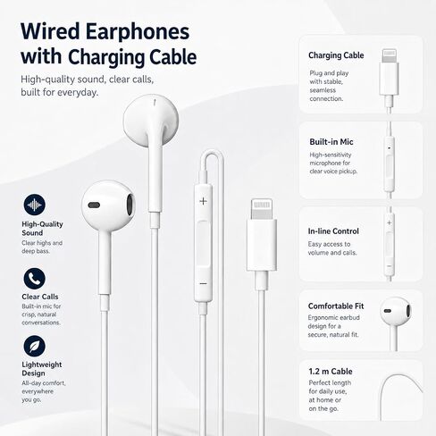 Type-C in-Ear Wired Headphones with Inline Remote and Noise-Reducing Mic for Calls Gaming and Control Music& Volume Control On Most USB-C Devices in Kuwait