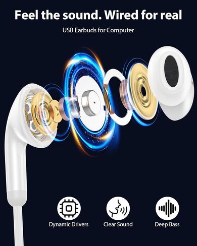 iMangoo 3 EQ Music Modes USB A Wired Earbuds with Microphone Mute Button in Kuwait