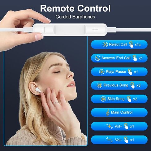 USB C Headphones Wired Earbuds for iPhone 17e 17 Pro Max Air 16e 16 15 Plus in Kuwait