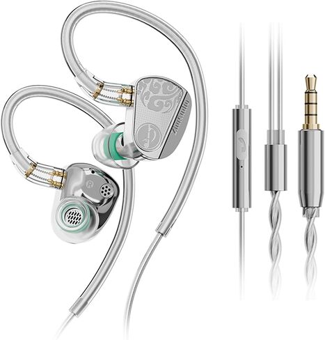 Z3 by Zhulinniao - in-Ear Monitors Earbuds with Microphone, Dual Dynamic Drivers, HiFi Full Metal IEM Detachable Cable for Musician Gaming Audiophile,3.5mm Jack in Kuwait