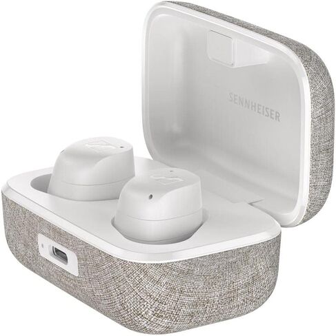 Sennheiser Consumer Audio Momentum True Wireless 3 Earbuds -Bluetooth in-Ear Headphones with Adaptive Noise Cancellation, IPX4, Qi Charging, 28-Hour Battery Life, White 509181 (Renewed) in Kuwait