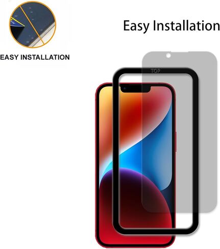 Privacy Screen Protector For iPhone 14 Anti Spy Private Tempered Glass Film 2-Pack Camera Lens Protector Film 2-Pack Easy Alignment Tool in Kuwait