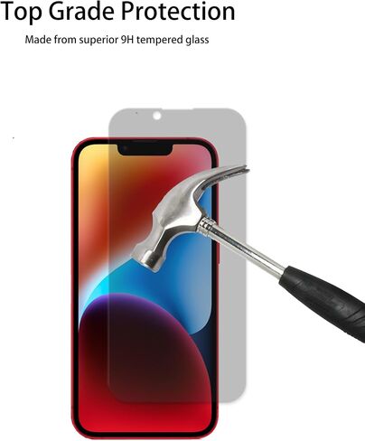 Privacy Screen Protector For iPhone 14 Anti Spy Private Tempered Glass Film 2-Pack Camera Lens Protector Film 2-Pack Easy Alignment Tool in Kuwait