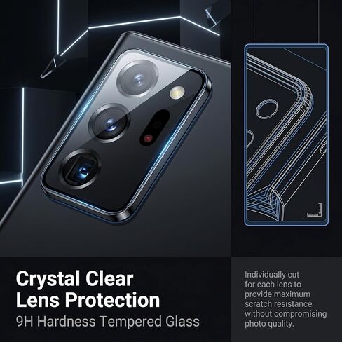 For Samsung Galaxy Note 20 Ultra Privacy Screen Protector 2+2 Pack, Anti Spy Tempered Glass 9H Hardness with 2 Pack Camera Lens Protector, Private Guard Bubble Free Case Friendly for Note 20 Ultra in Kuwait
