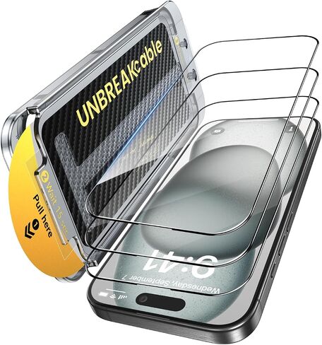 UNBREAKcable 3-Pack Screen Protector for iPhone 16 Pro Max,Tempered Glass in Kuwait