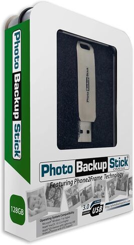 Photo Backup Stick Omega Universal Picture and Video Backup for Any Device - iPhone, Android, Computer, Tablets (128GB) in Kuwait