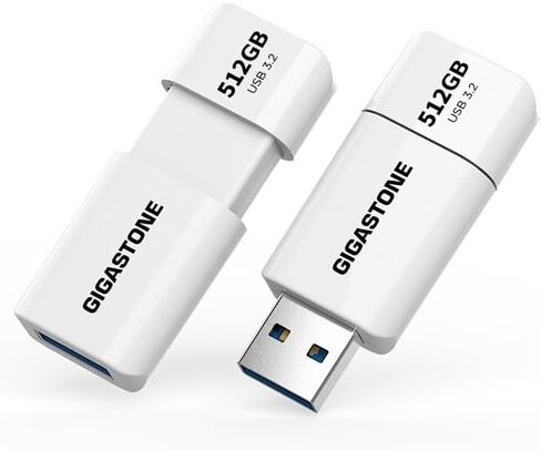GIGASTONE 512GB Flash Drive (2 Pack) Z60 USB 3.2 Gen 1, 120MB/s Ultra Fast, Retractable Capless Slider Design, Data Storage, Backup for PC/Mac/TV/Car Audio, USB 2.0/3.0/3.1 Compatible in Kuwait