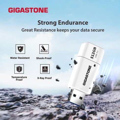 GIGASTONE 512GB Flash Drive (2 Pack) Z60 USB 3.2 Gen 1, 120MB/s Ultra Fast, Retractable Capless Slider Design, Data Storage, Backup for PC/Mac/TV/Car Audio, USB 2.0/3.0/3.1 Compatible in Kuwait