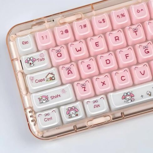 119keys PC Material UV Coated Cute Cat Mao Profile Keycaps Set in Saudi Arabia