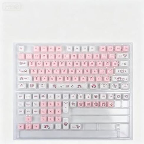 119keys PC Material UV Coated Cute Cat Mao Profile Keycaps Set in Saudi Arabia