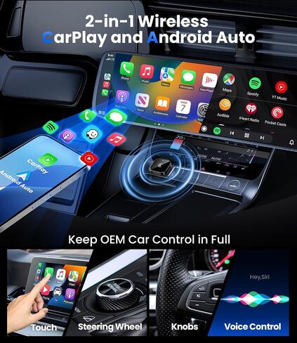 Teeran 2 in 1 Wireless CarPlay and Android Auto Adapter in Saudi Arabia
