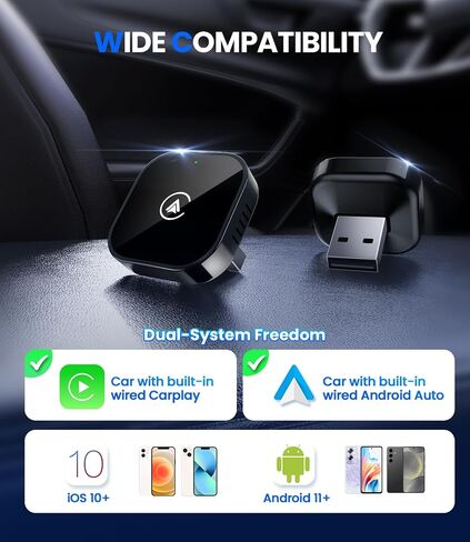 Teeran 2 in 1 Wireless CarPlay and Android Auto Adapter in Saudi Arabia