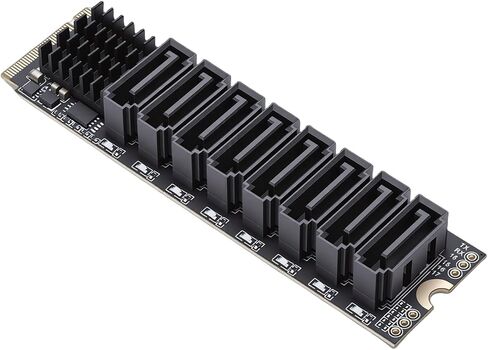 Fabater M.2 PCIe to Serial ATA Expansion Card Reliable Cooling and Performance for Home Server Systems 8 Ports in Saudi Arabia