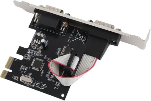 Rengue PCI Express Serial Expansion Card, Dual RS232 DB9 PCIe Card with AX99100 Chip and 256 Byte FIFO, X1 Interface for ARM Industrial Control POS Systems in Saudi Arabia