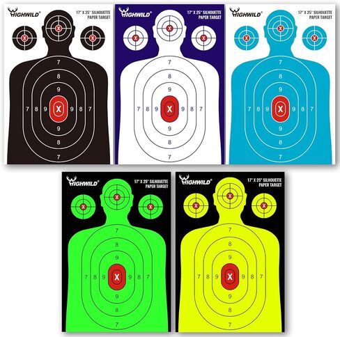 Highwild Shooting Range Silhouette Paper Target - 17X25 Inch - Suitable for Handguns, Rifles, Airguns, BB Guns in Saudi Arabia