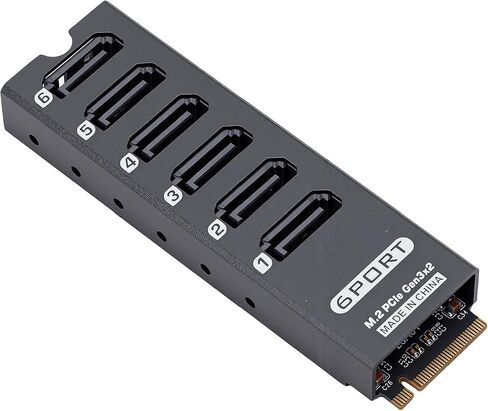 Jiawu M.2 Key M PCI Express 3.0 Expansion Card 6 Port Adapter for Enhanced Data Transfer Stability 1 Unit in Saudi Arabia
