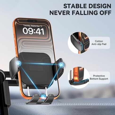Tesla Phone Mount Model 3/Y Accessories: No-Adhesive for Clamp Car Mount for Model 3,Y,Juniper,Highland,Cybertruck,Fit for iPhone,Samsung,Google and All Android Mobile Phone in Saudi Arabia
