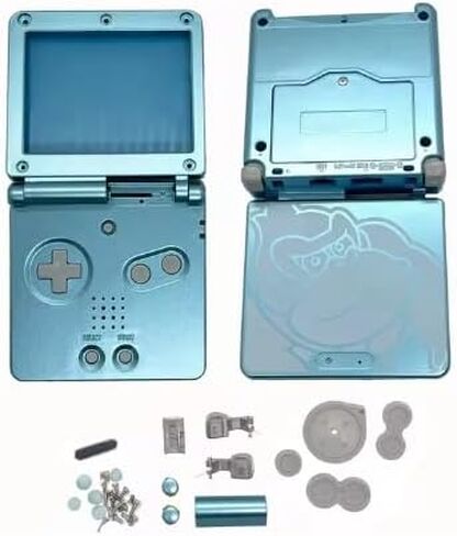 New GBASP Housing Shell Replacement Fit for GBA SP Shell Case Cover with Buttons and Nameplate Logo Fit for Gameboy Advance SP (Blue) in Saudi Arabia