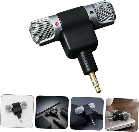 Beavorty 2pcs Compact Laptop Microphone 3.5mm Plug for PC and Md Camera in Saudi Arabia