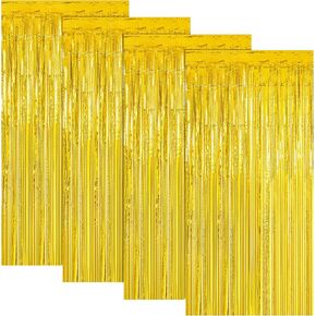 4 Pack Glitter Pink Foil Fringe Curtain, Birthday Backdrop Valentine Decor in Saudi Arabia