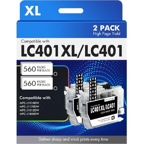 LC401XL LC401 Black Ink Cartridges for Brother MFC-J1010DW MFC-J1170DW in Saudi Arabia