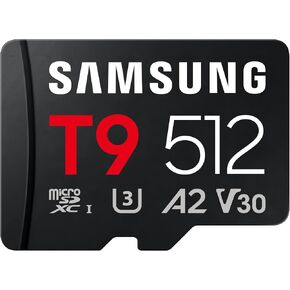 Samsung microSDXC T9 512GB, Up to 200 MB/s, UHS-I U3 4K A2 V30 microSD for Avid Gamers & Professional Creators MB-MH512T with Adapter in Saudi Arabia