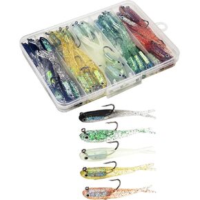 Split Tail Silicone Swimbaits 40pcs, Pre-Rigged Bass Bait in Saudi Arabia