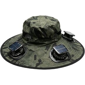 2026 Upgrade Three Solar Fan Hat, Wide Brim Detachable Sun Hat for Outdoor Fishing Hiking Gardening in Kuwait