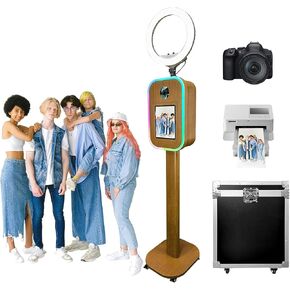 Portable Photo Booth for iPad/DSLR, White Frame, Flight Case & RGB Light in Kuwait