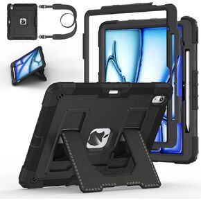 Case for iPad Air 13 Inch Case M4 2026/M3 2025/ M2 2024, Ubearkk for iPad Air 13 Inch Case M4 2026 Case Fully-Body Rugged Shockproof Cases with Large Kickstand Pen Holder Shoulder Strap, Purple Pink in Kuwait