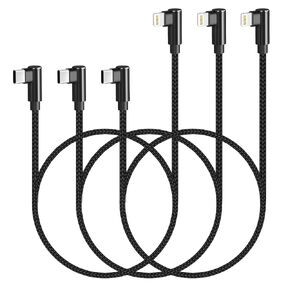كابل USB C إلى Lightning بطول 3 أقدام معتمد من MFi وشاحن iPhone 90 درجة 3 عبوات in Kuwait