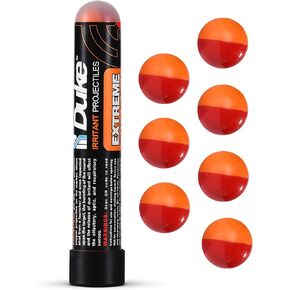 Duke Extreme Irritant, 68 Caliber Projectiles, Non Lethal Pepper Balls | 1% OC (Oleoresin Capsicum) + 4% PAVA (Nonivamide), Home Protection and Self Defense Pepper Ball Projectiles, Weight: 3.3g in Kuwait