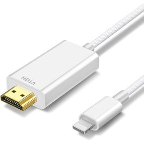 [Apple MFi Certified] Lightning to HDMI Adapter 10ft Cable, 1080P HD Sync Screen Mirroring for iPhone/iPad to TV/Monitor/Projector, Plug & Play No Power Required, iOS-Compatible Digital AV Connector in Saudi Arabia