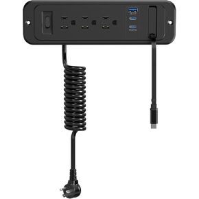 65W USB Recessed Power Strip with 60cm Retractable USB C Cable,Flush Mount in Kuwait