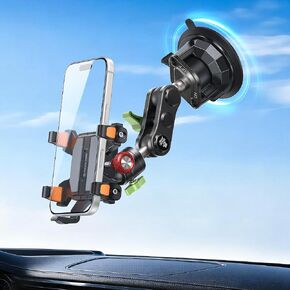 MAGIC JOHN Metal Car Phone Holder 360° Rotation Suction Mount Windshield in Saudi Arabia
