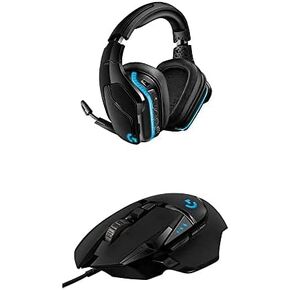 Logitech G935 Over Ear Wireless Headset, Black + Logitech G502 Gaming Mouse 11-Button Gaming Mouse, Black in Kuwait