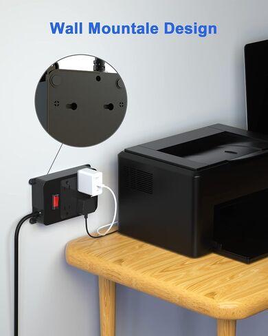 Outlet Extender, Waterproof Surge Protector Power Strip 6 Ft Cord, Outdoor Extension Cord with Multiple Outlets, Shockproof Overload Protection Black (Black-4AC-3A) in Kuwait