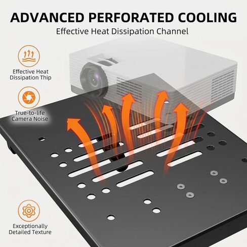 No Drill Projector Wall Mount, Adjustable Angle Projector Shelf for Bedside & Sofa Back, Foldable Metal Projector Stand with Perforated Heat Dissipation, Heavy Duty for Living Room Home Theater in Saudi Arabia
