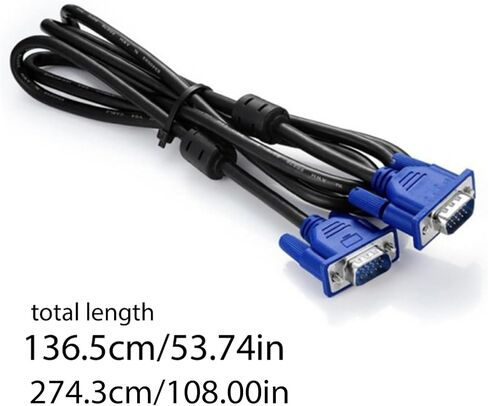 VGA Cable VGA Male to Male Extension Cable for PC Monitors ProjectorHigh Resolution Video Cable Computer Monitors Cable in Saudi Arabia