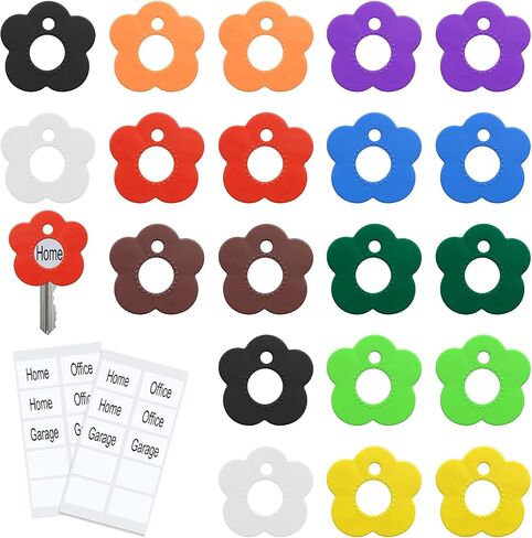 20 Pieces Colored Key Tags with Labels, Cute Silicone Key Covers Caps in Saudi Arabia