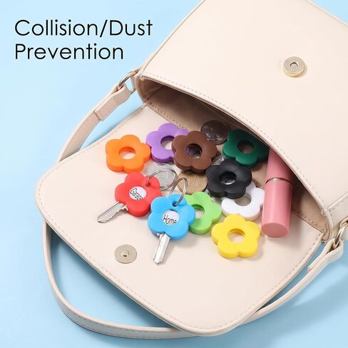 20 Pieces Colored Key Tags with Labels, Cute Silicone Key Covers Caps in Saudi Arabia