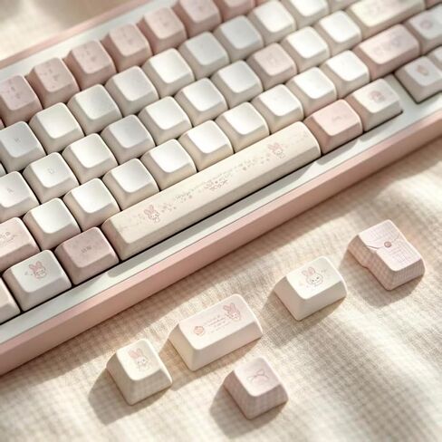 PBT Keycaps, 134-Key Kawaii Dye-Sublimation Cherry Profile Keycap in Saudi Arabia
