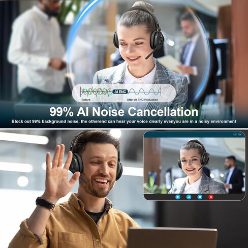 Voistek Wireless Headset with Mic for Work,Bluetooth Headphones for PC in Saudi Arabia