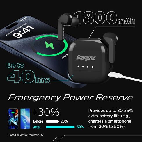 Energizer True Wireless Bluetooth Earbuds Smartphone Tablet Laptop_UB2000 in Saudi Arabia