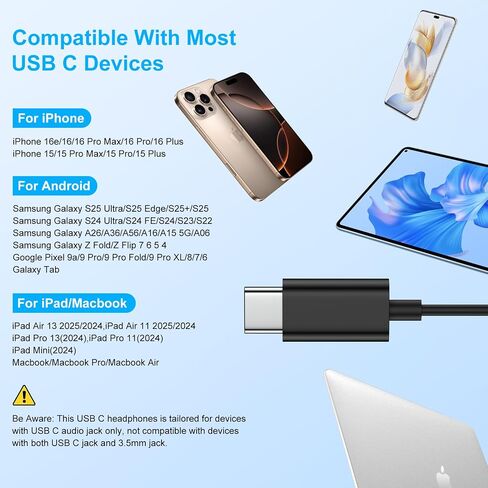 USB C Headphones Samsung Wired for Galaxy S25 Ultra FE S25+ A17 A07 A26 A27 in Saudi Arabia