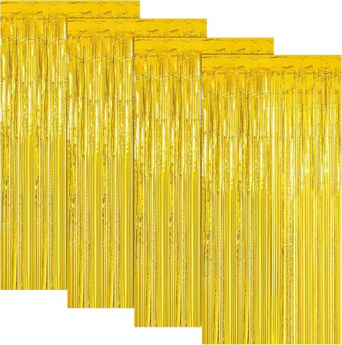 4 Pack Glitter Pink Foil Fringe Curtain, Birthday Backdrop Valentine Decor in Saudi Arabia